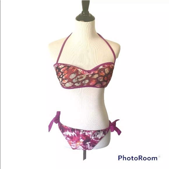 Womens Becca Beach Size Medium Bikini Swim Suit Set 2 Piece Padded Reversible - Picture 1 of 8